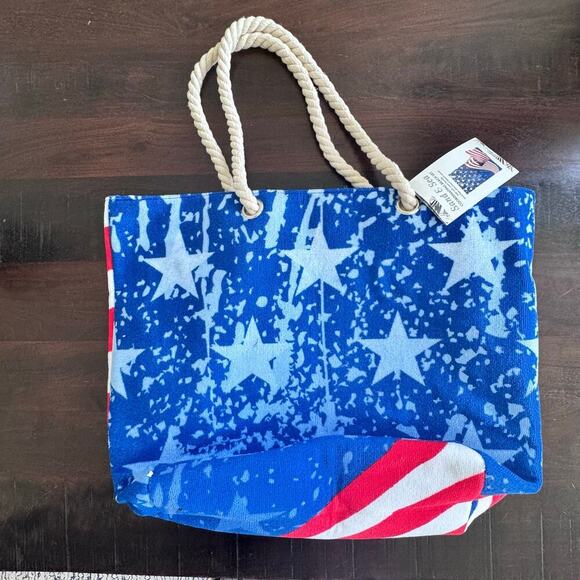 New SAND & SEA  Large Americana Beach Bag Tote - Picture 1 of 11
